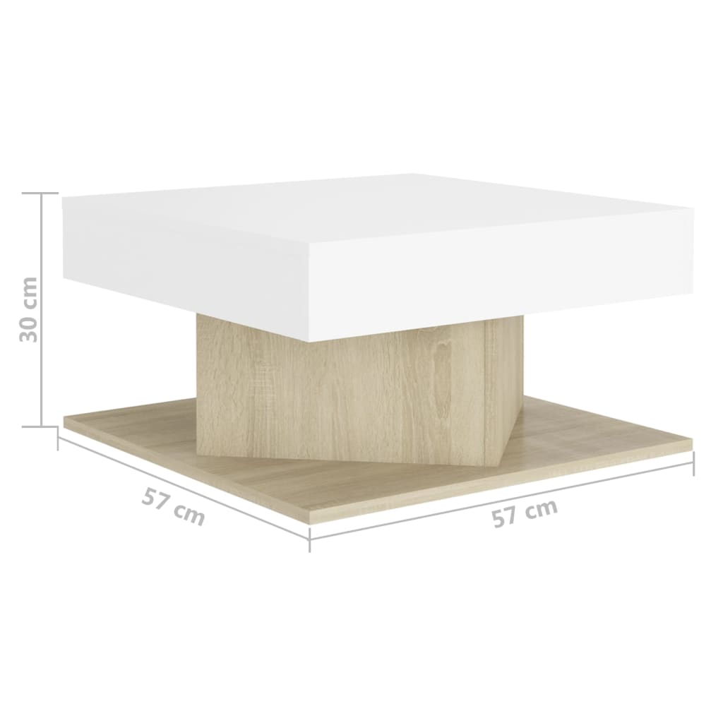 Salontafel 57x57x30 cm bewerkt hout