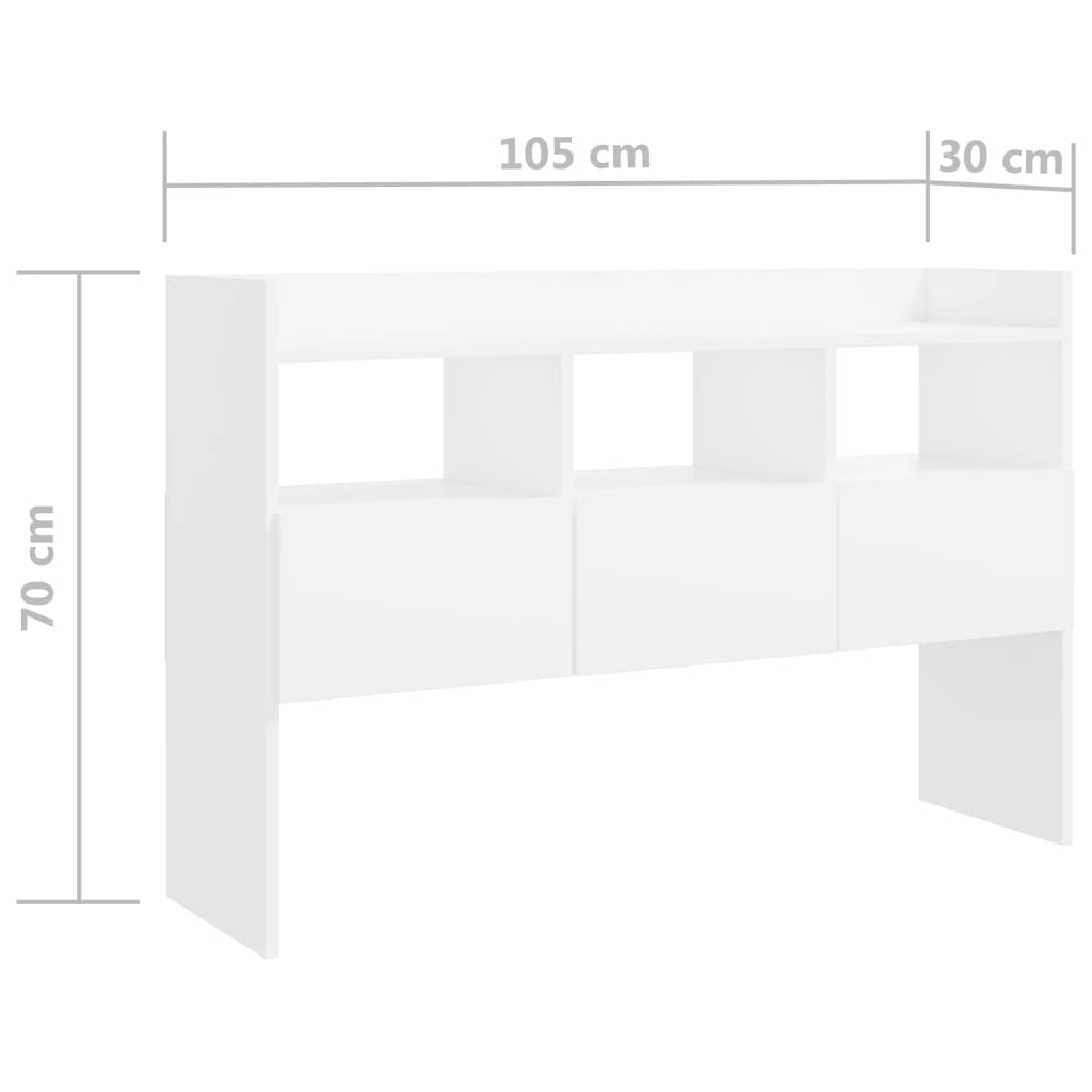 Buffet 105x30x70 cm en bois travaillé