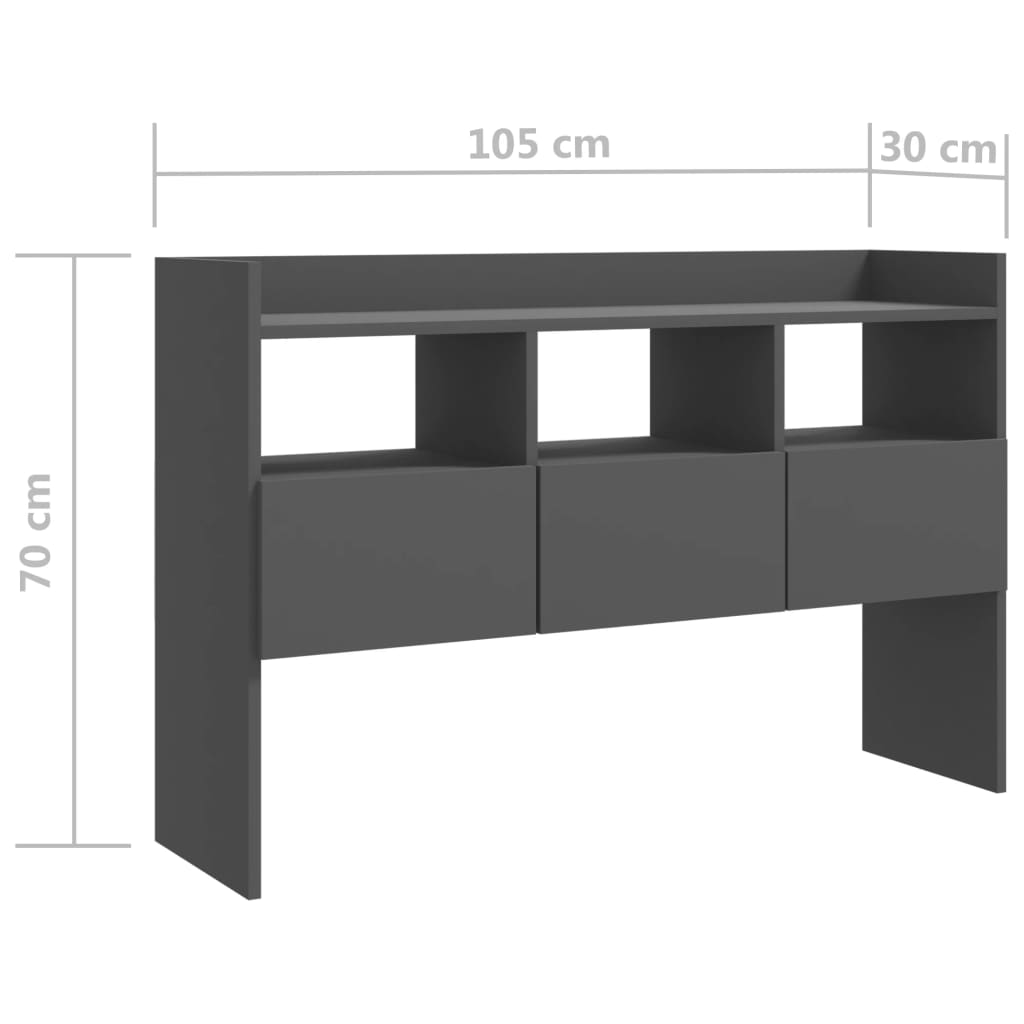 Buffet 105x30x70 cm en bois travaillé