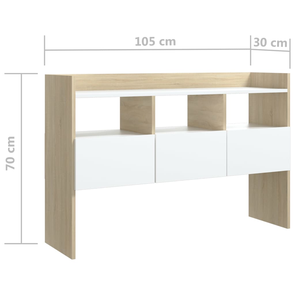 Buffet 105x30x70 cm en bois travaillé