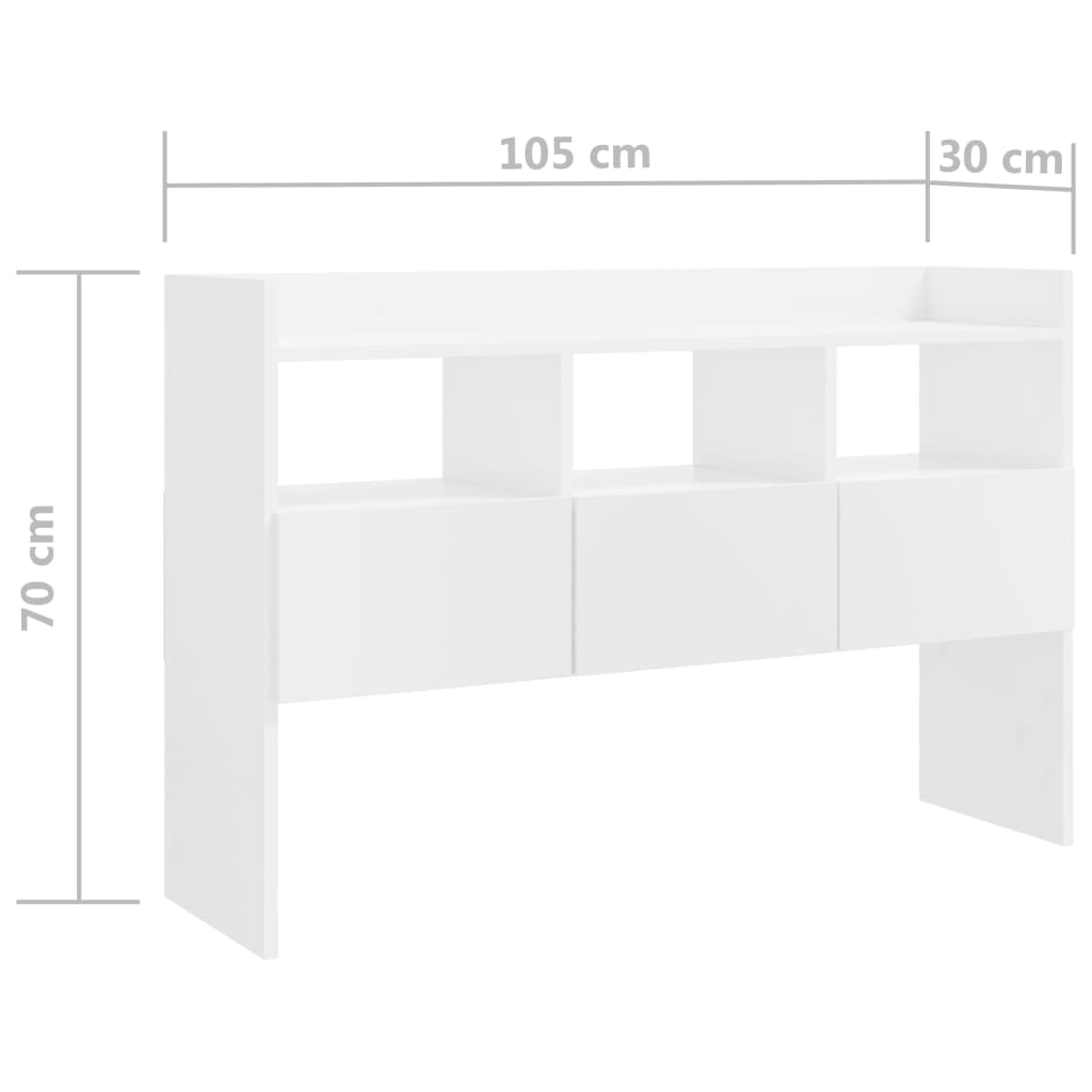 Buffet 105x30x70 cm en bois travaillé