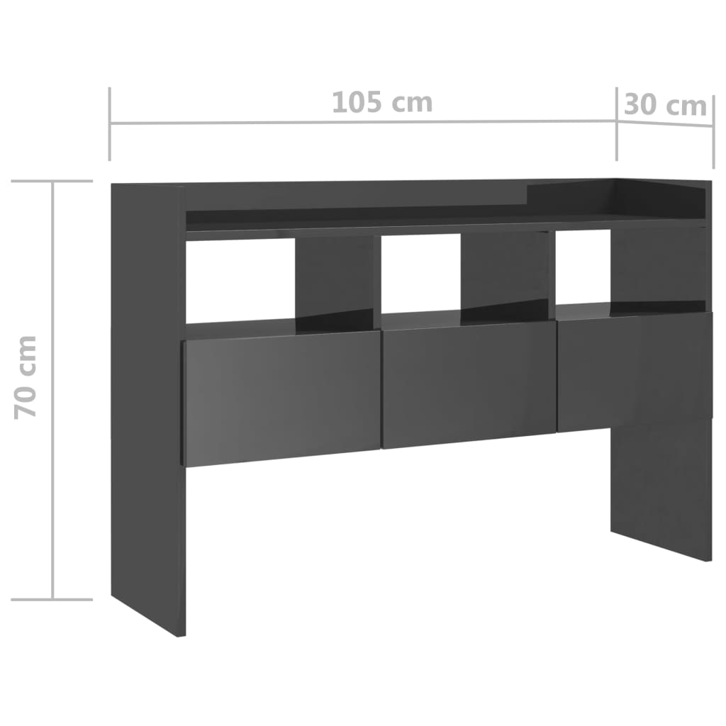 Dressoir 105x30x70 cm bewerkt hout