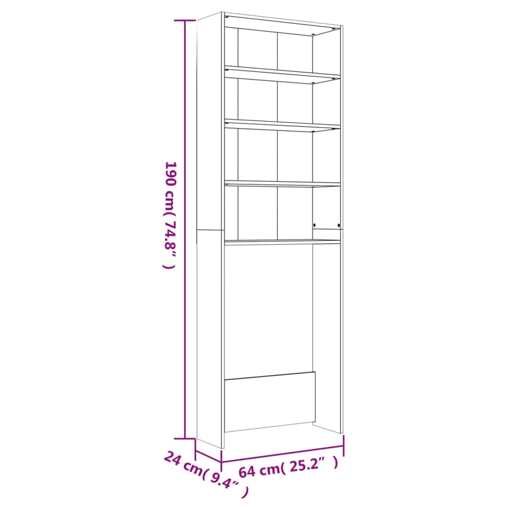 Meuble lave-linge 64x24x190 cm