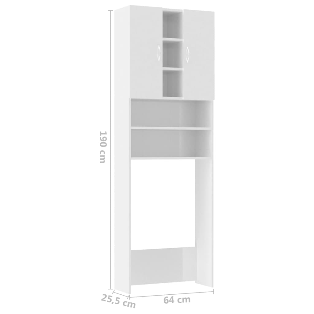 Wasmachinekast 64x25,5x190 cm bruin eikenkleur