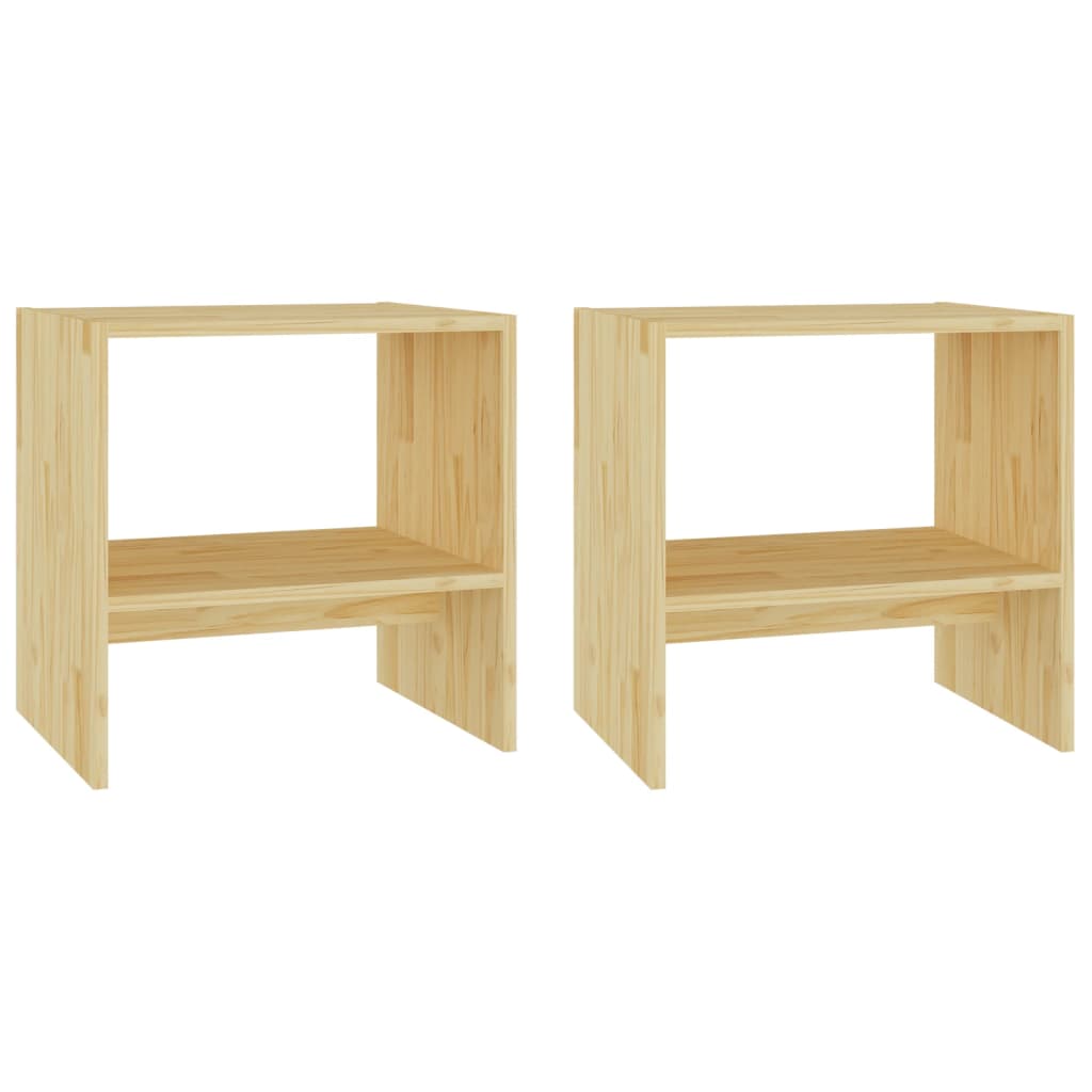 Tables de chevet 2pcs 40x30,5x40 cm en bois de pin massif