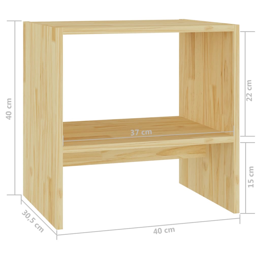 Tables de chevet 2pcs 40x30,5x40 cm en bois de pin massif