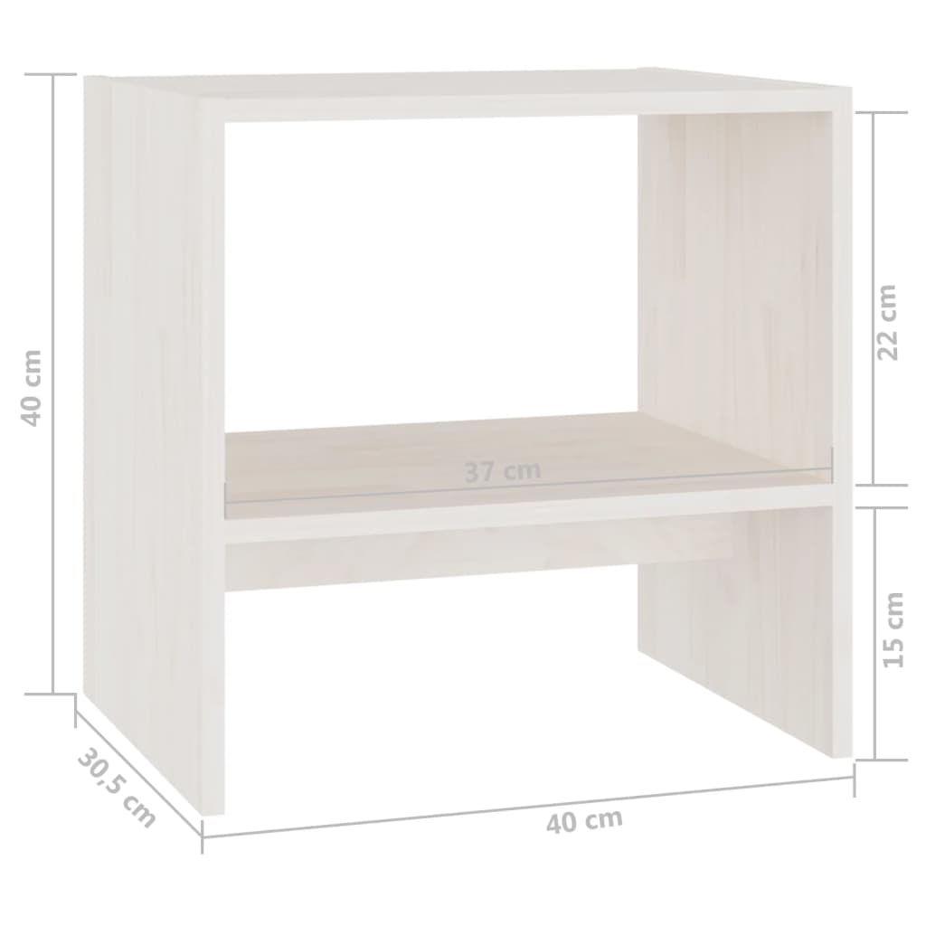 Tables de chevet 2pcs 40x30,5x40 cm en bois de pin massif