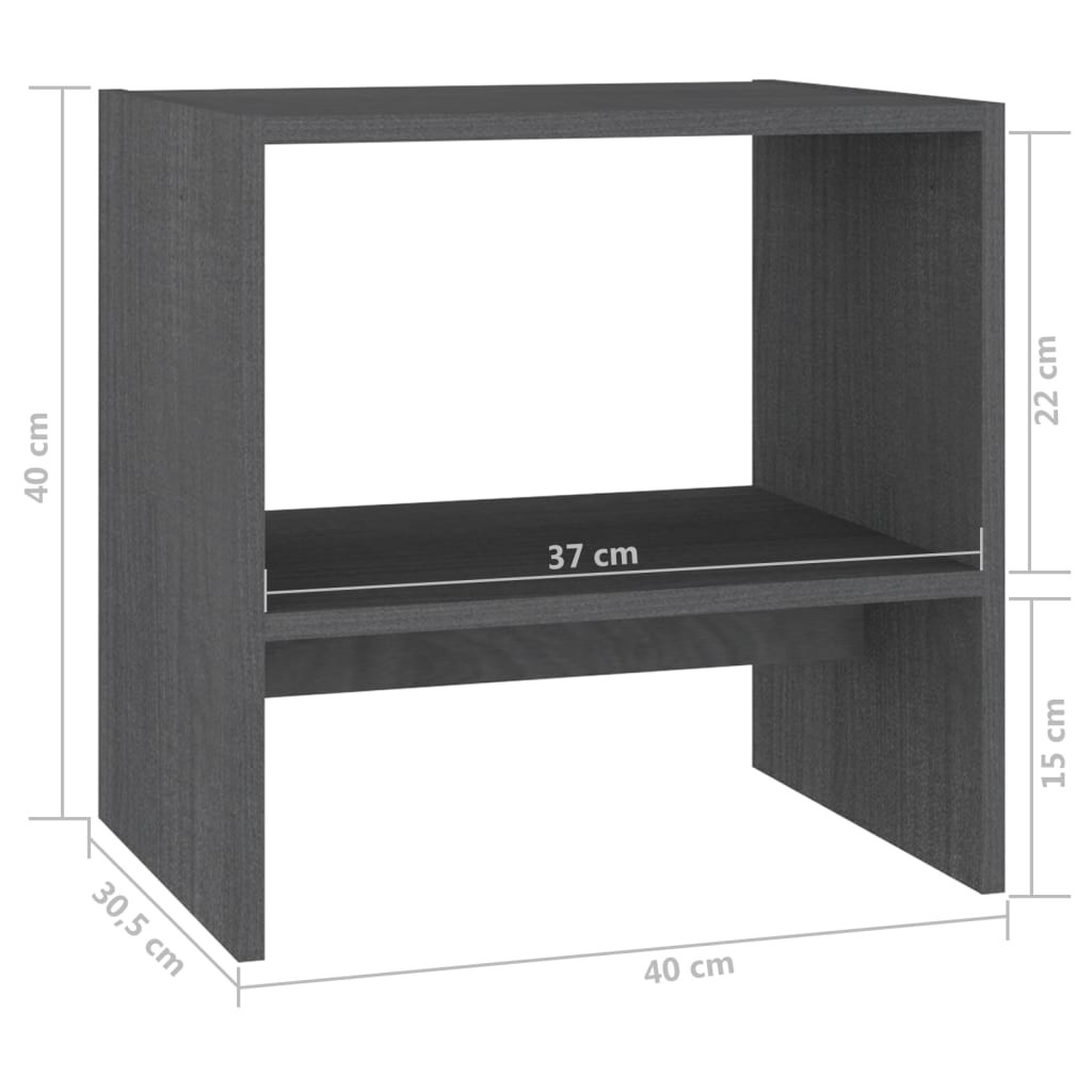 Nachtkastjes 2st 40x30,5x40 cm massief grenenhout