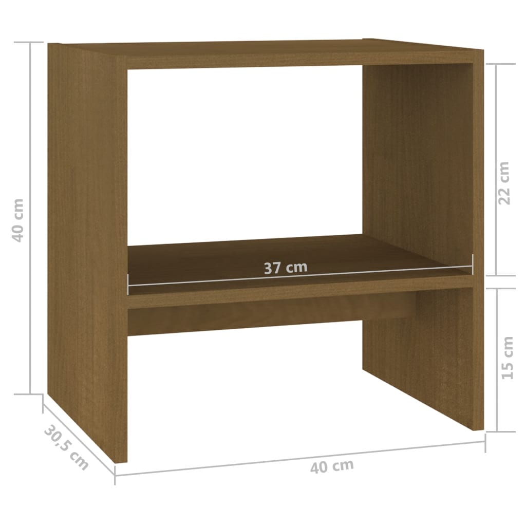 Tables de chevet 2pcs 40x30,5x40 cm en bois de pin massif