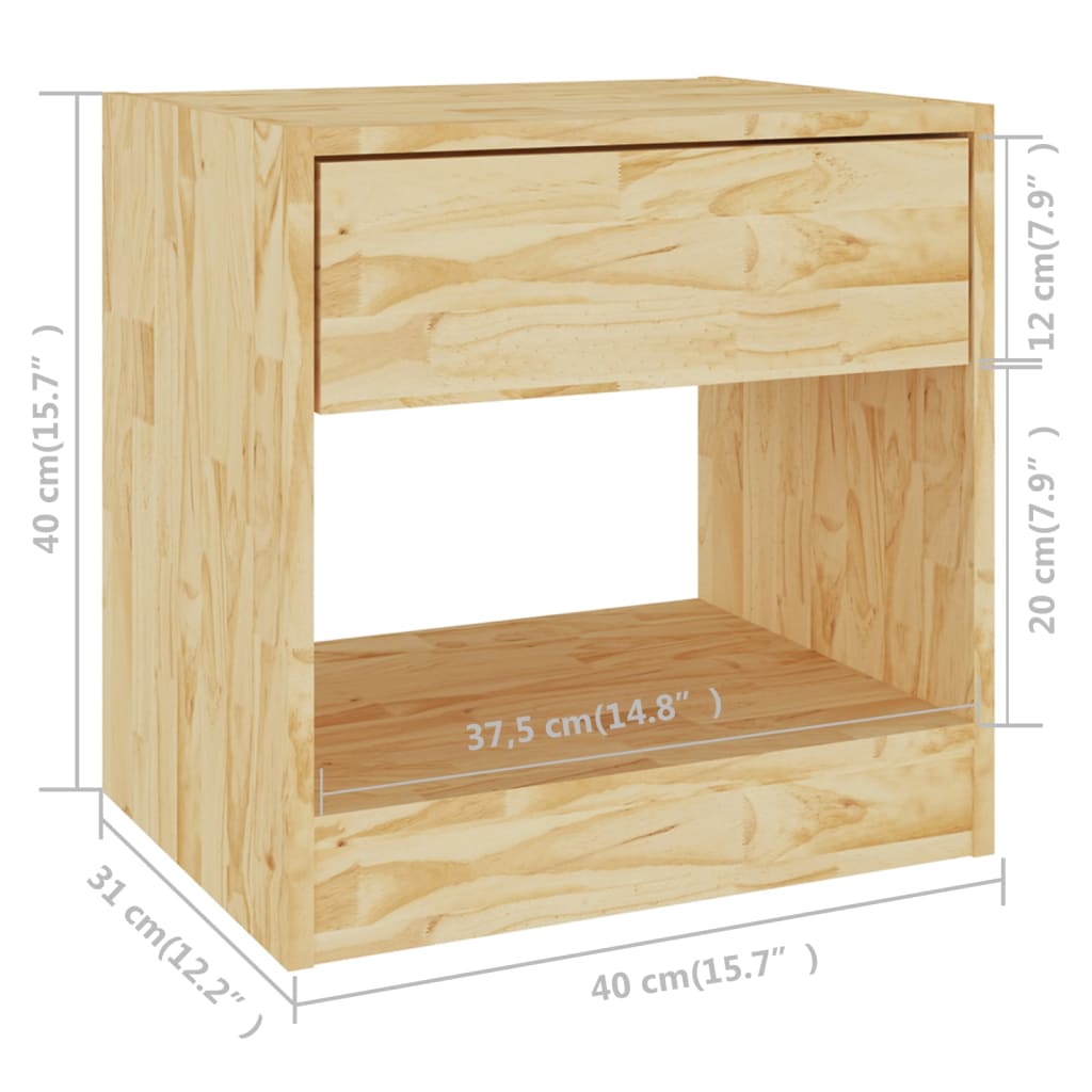 Table de chevet 40x31x40 cm en bois de pin massif