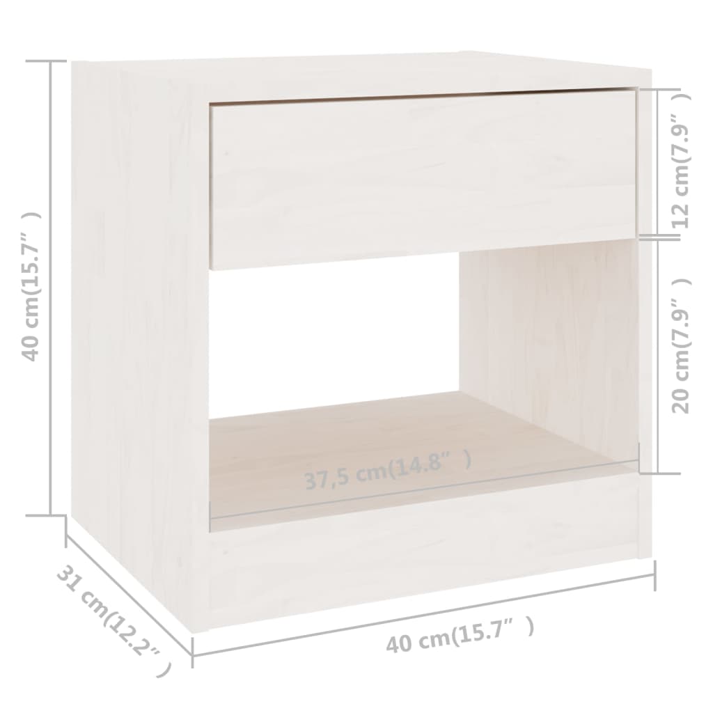 Table de chevet 40x31x40 cm en bois de pin massif