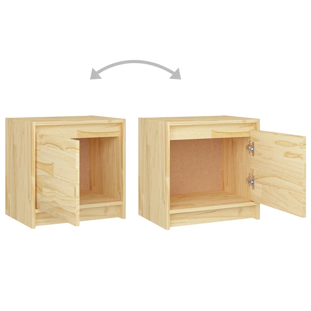 Nachtkastjes 2 st 40x30,5x40 cm massief grenenhout