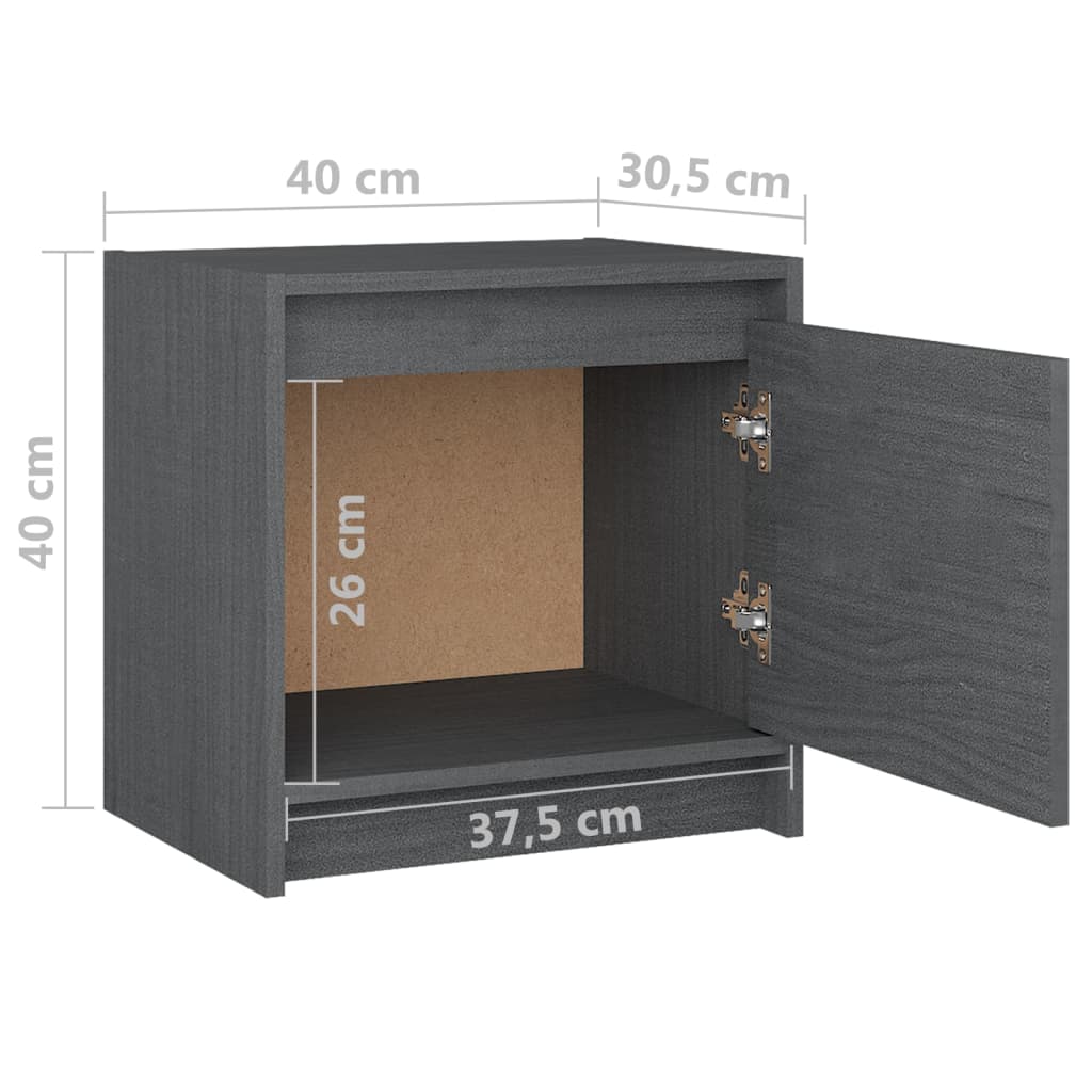 Nachtkastjes 2 st 40x30,5x40 cm massief grenenhout