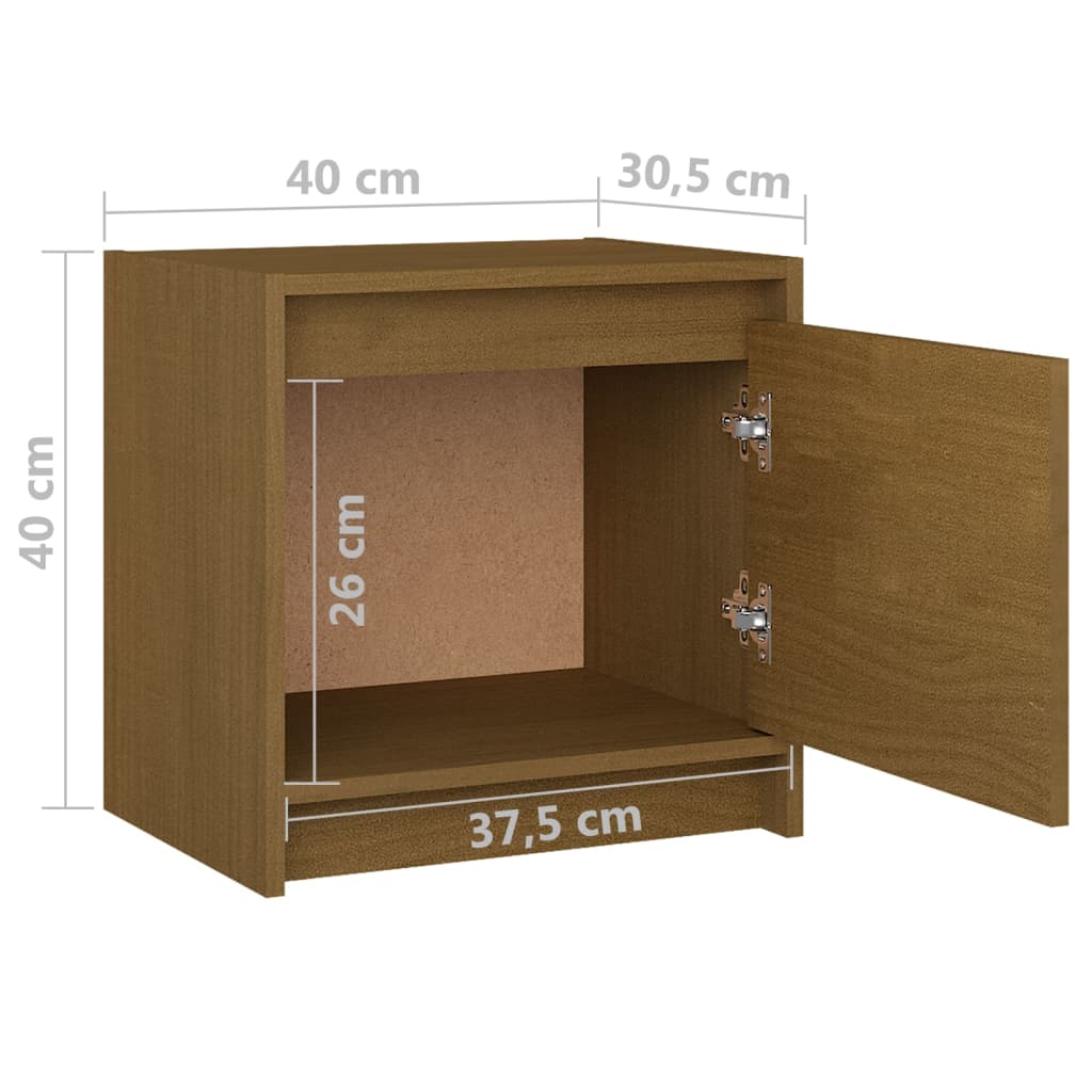 Nachtkastjes 2 st 40x30,5x40 cm massief grenenhout