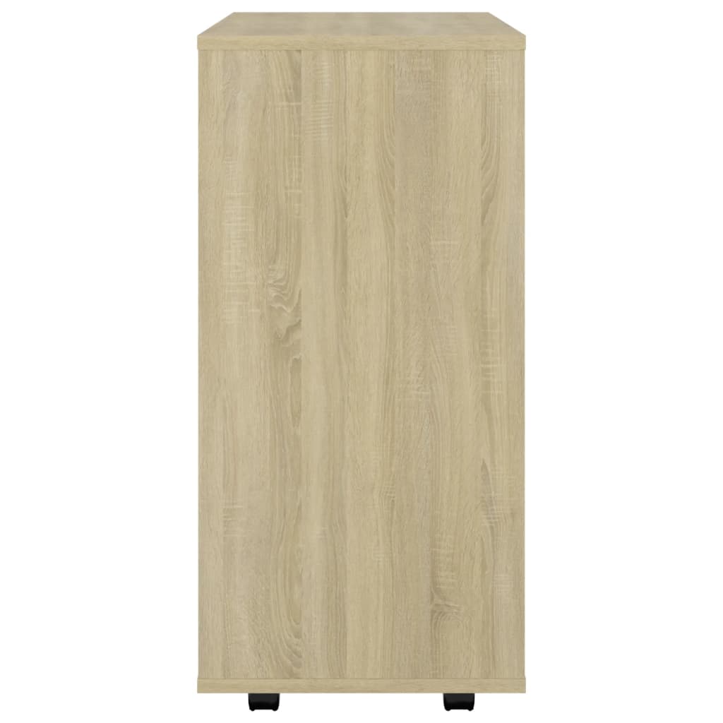 Armoire mobile 60x35x75 cm bois fini, couleur chêne