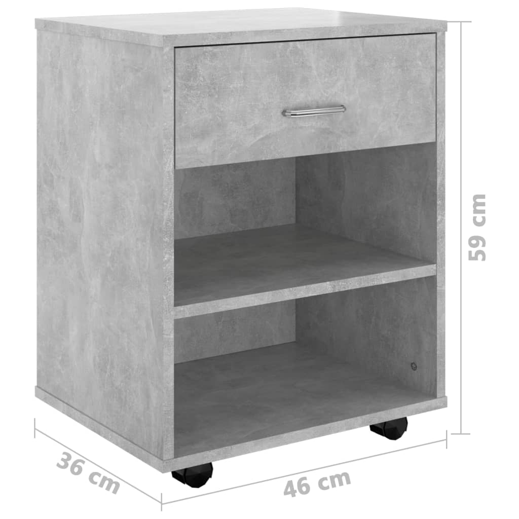 Armoire mobile 46x36x59 cm bois fini