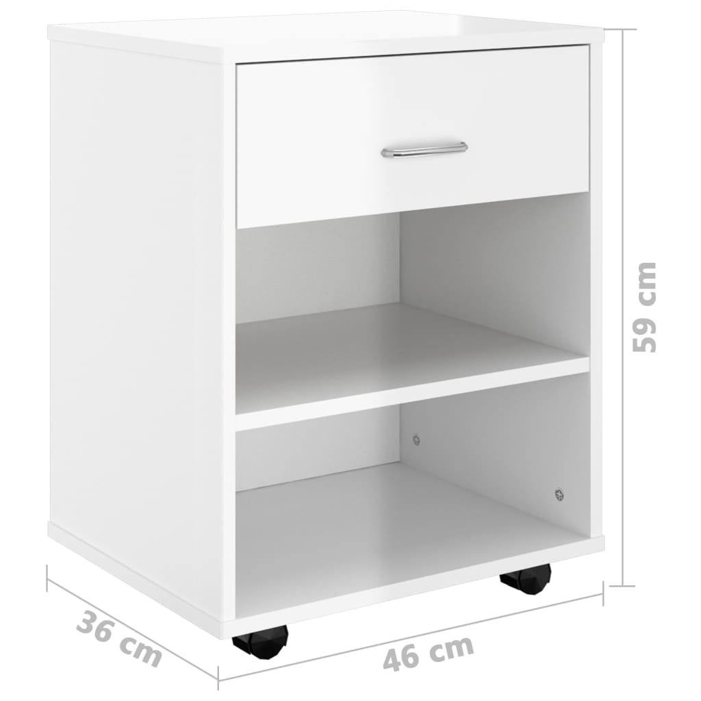 Armoire mobile 46x36x59 cm bois fini