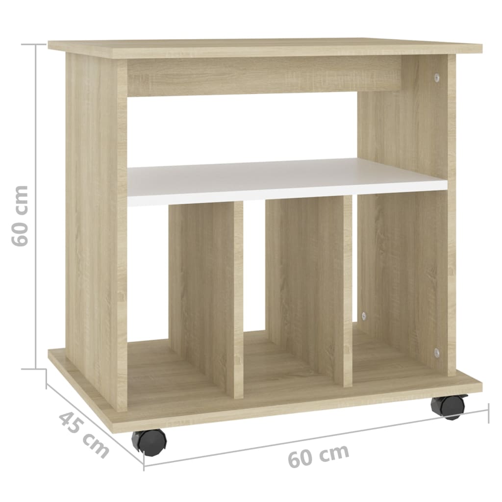 Kast verrijdbaar 60x45x60 cm bewerkt hout