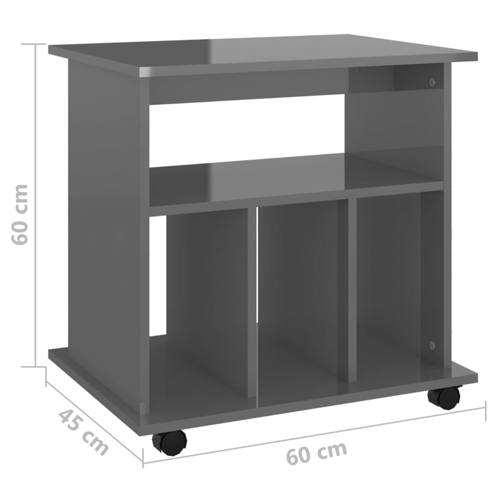 Kast verrijdbaar 60x45x60 cm bewerkt hout