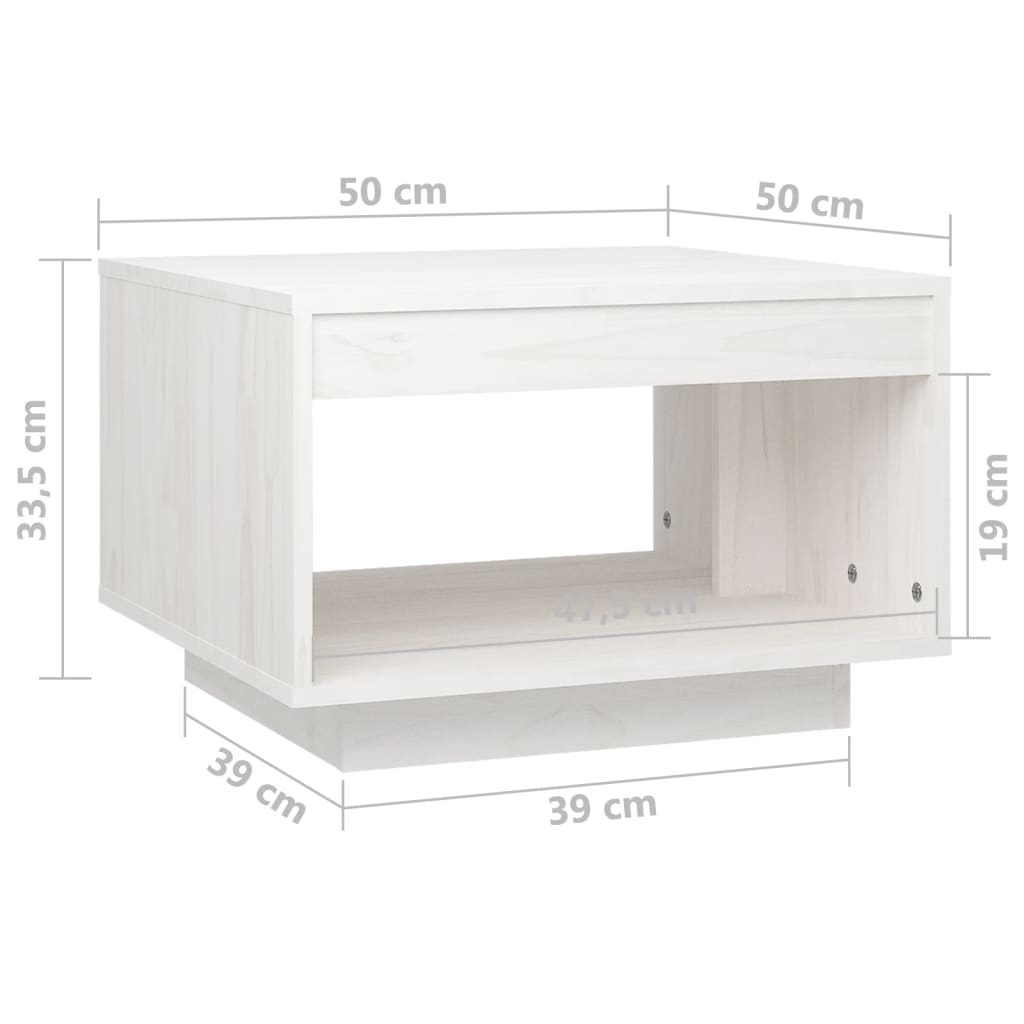 Table basse 50x50x33,5 cm en bois de pin massif