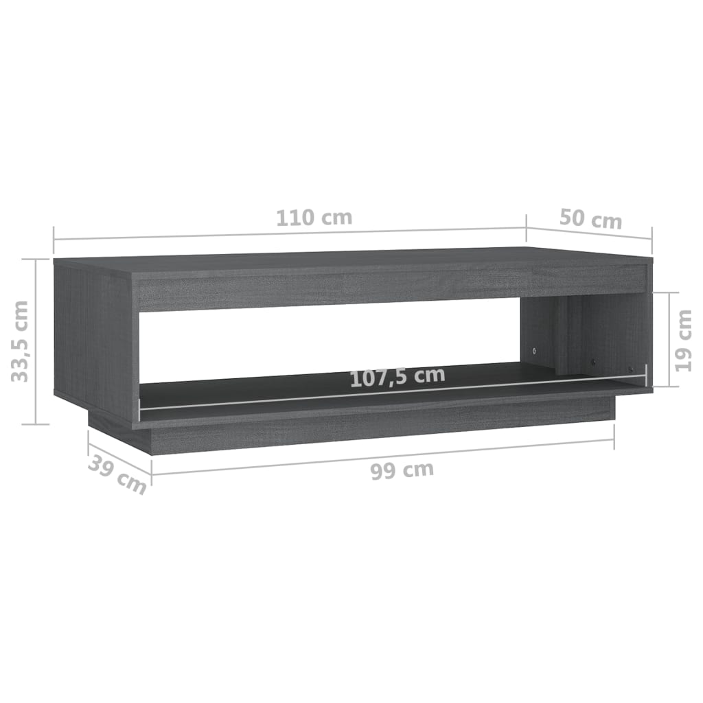 Salontafel 110x50x33,5 cm massief grenenhout