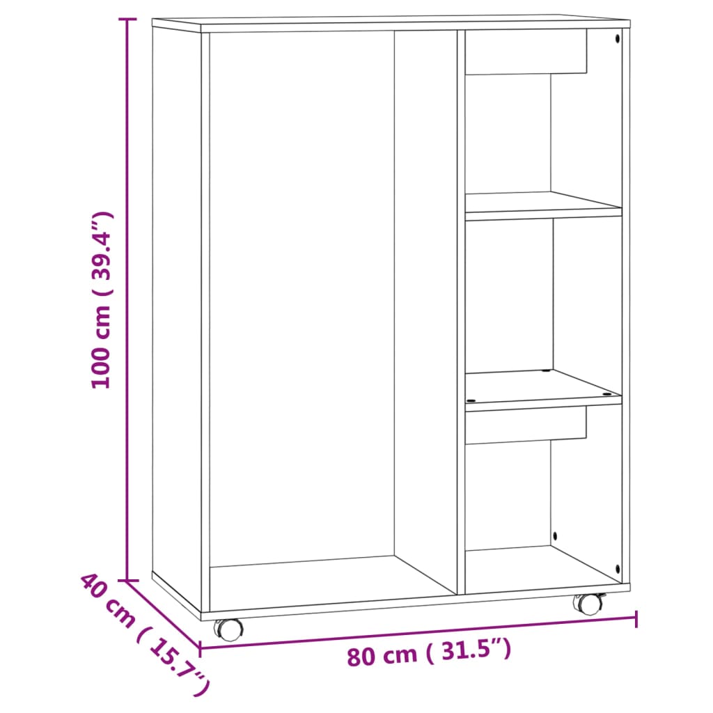 Armoire 80x40x110 cm en bois travaillé