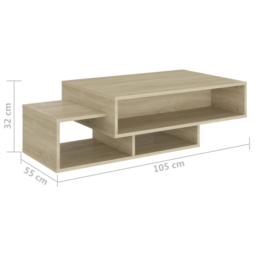 Table basse 105x55x32 cm en bois travaillé