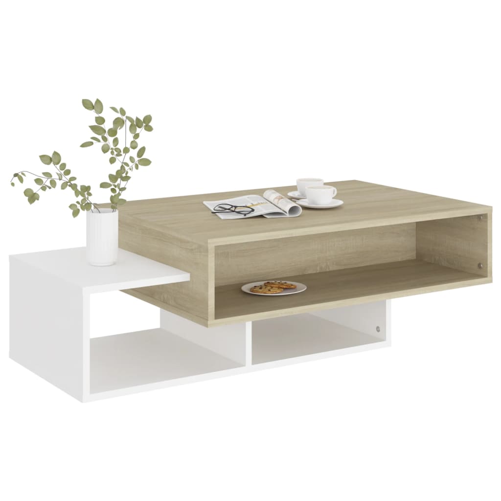 Table basse 105x55x32 cm en bois travaillé