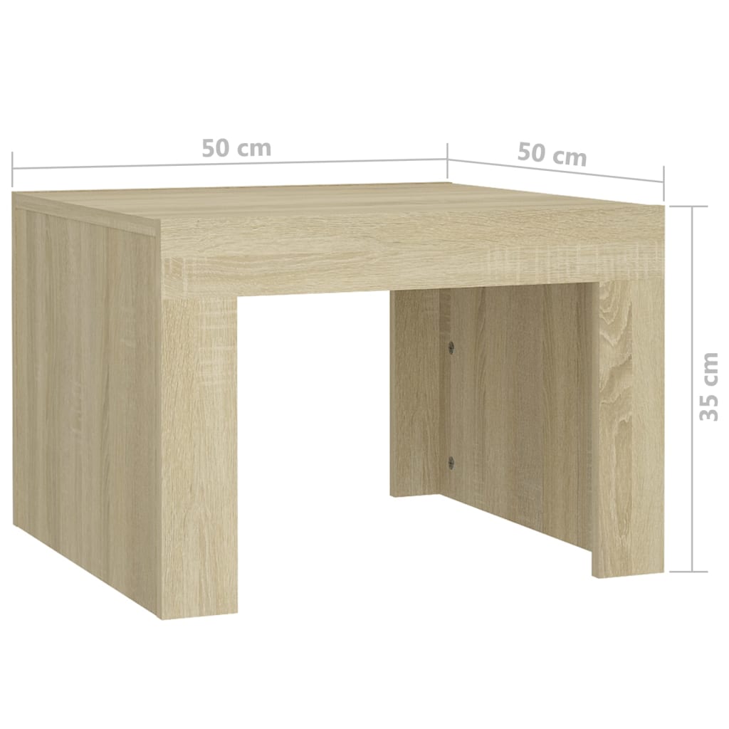 Table basse 50x50x35 cm en bois travaillé