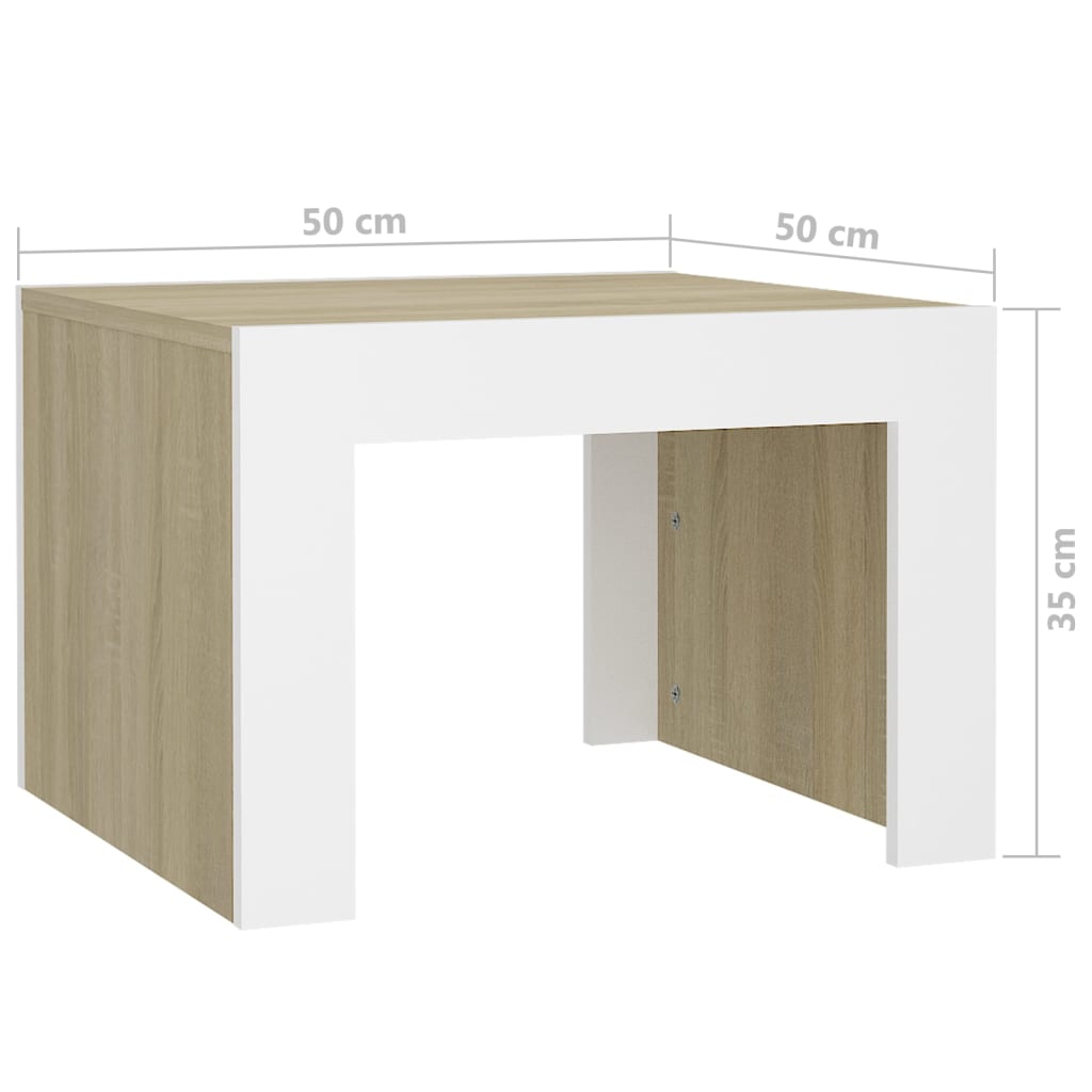 Salontafel 50x50x35 cm bewerkt hout