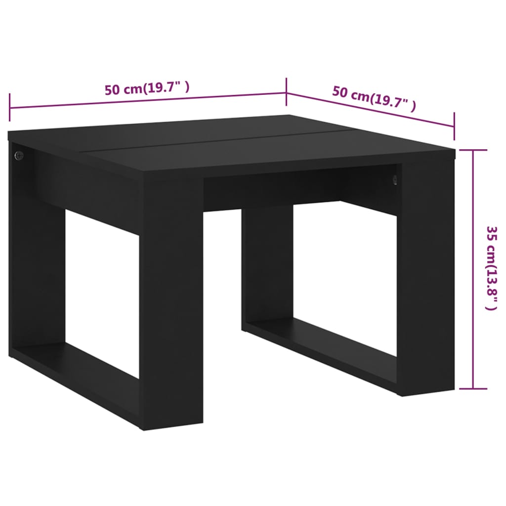 Table d'appoint 50x50x35 cm en dérivé du bois, couleur chêne