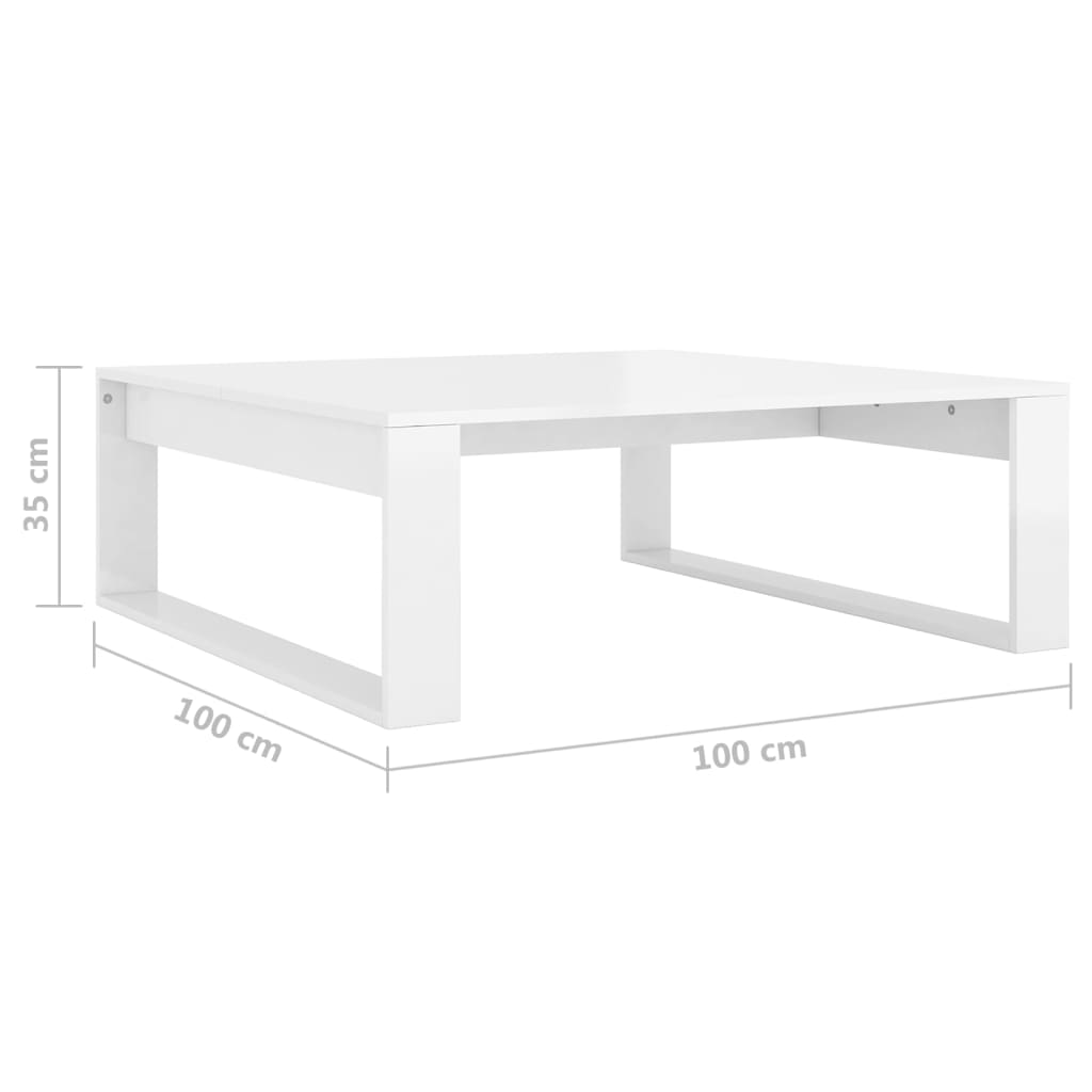 Table basse 100x100x35 cm en dérivé du bois couleur chêne