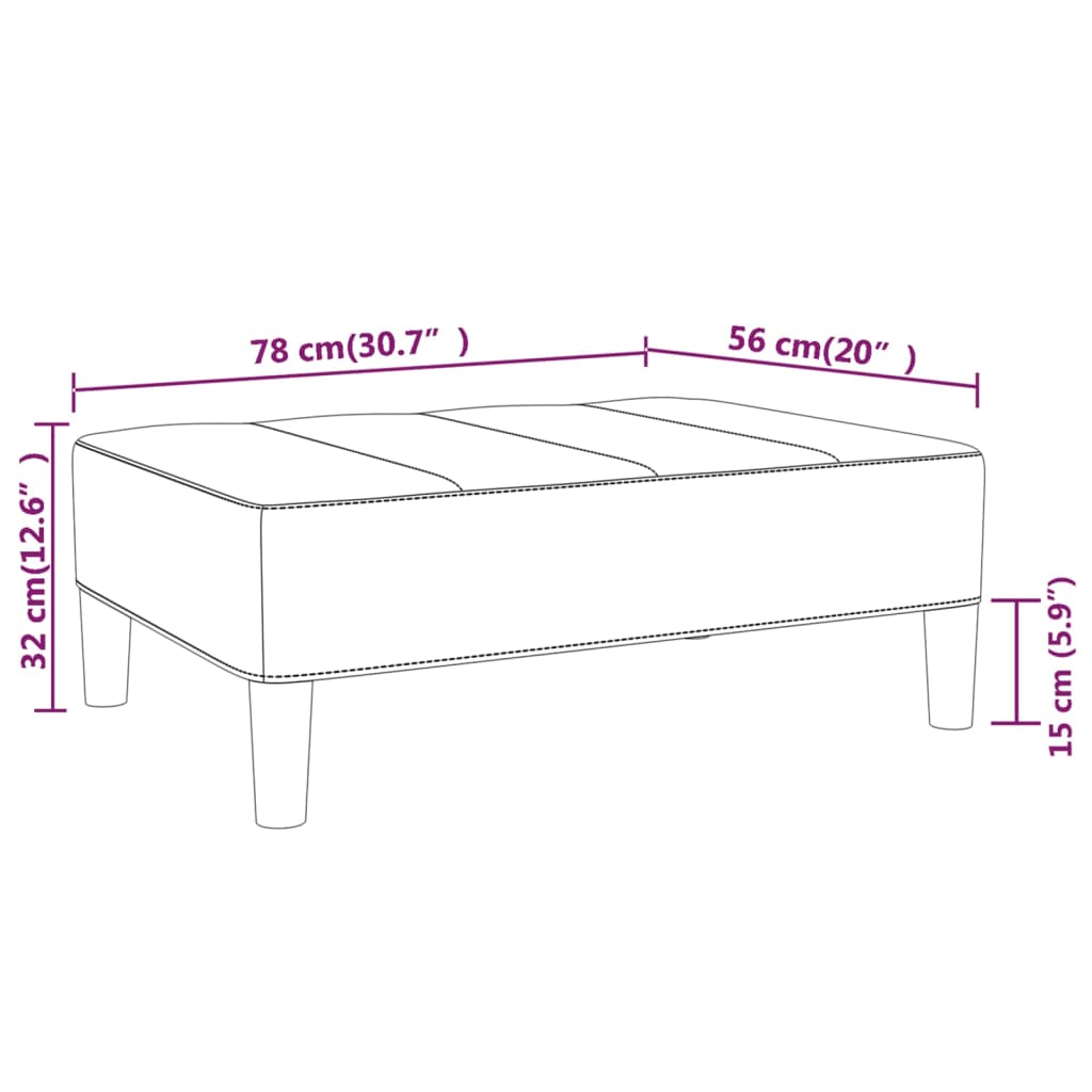 Voetenbank 78x56x32 cm stof