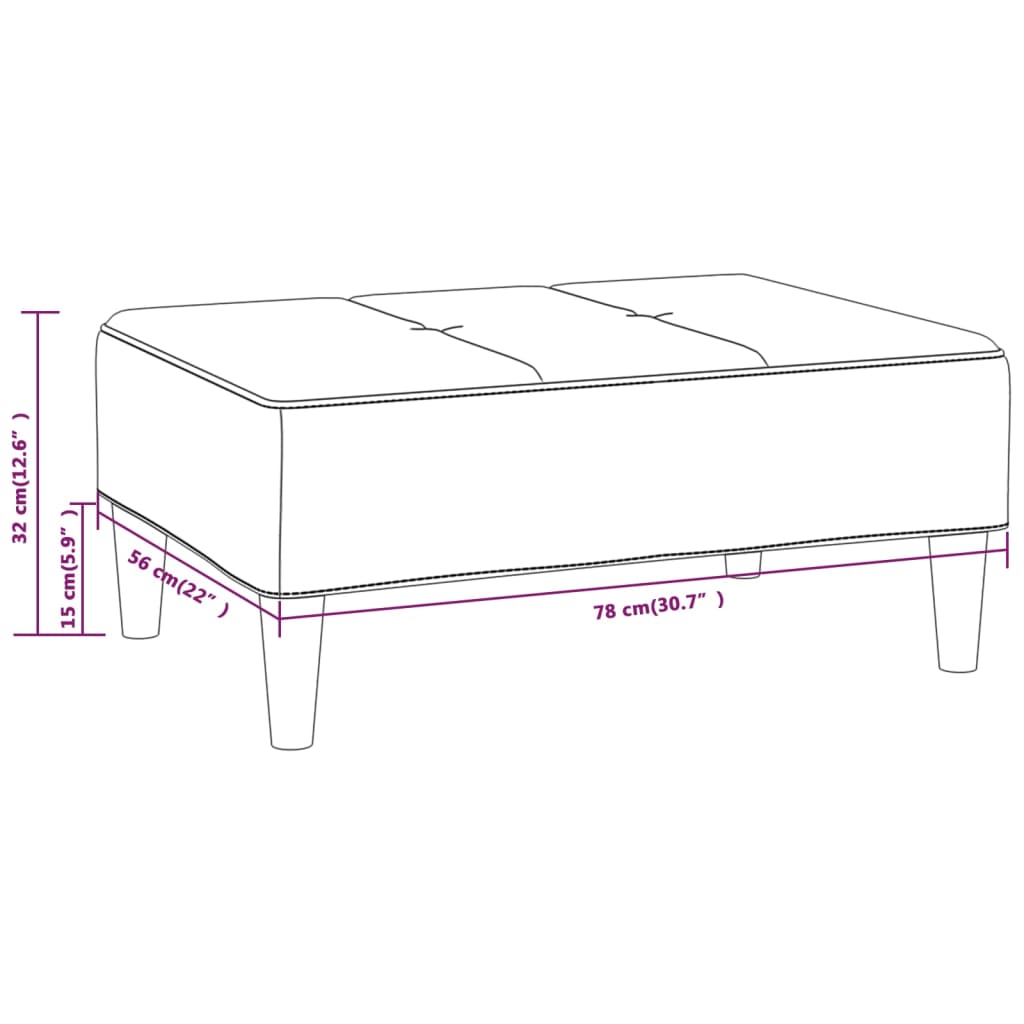 Voetenbank 78x56x32 cm stof