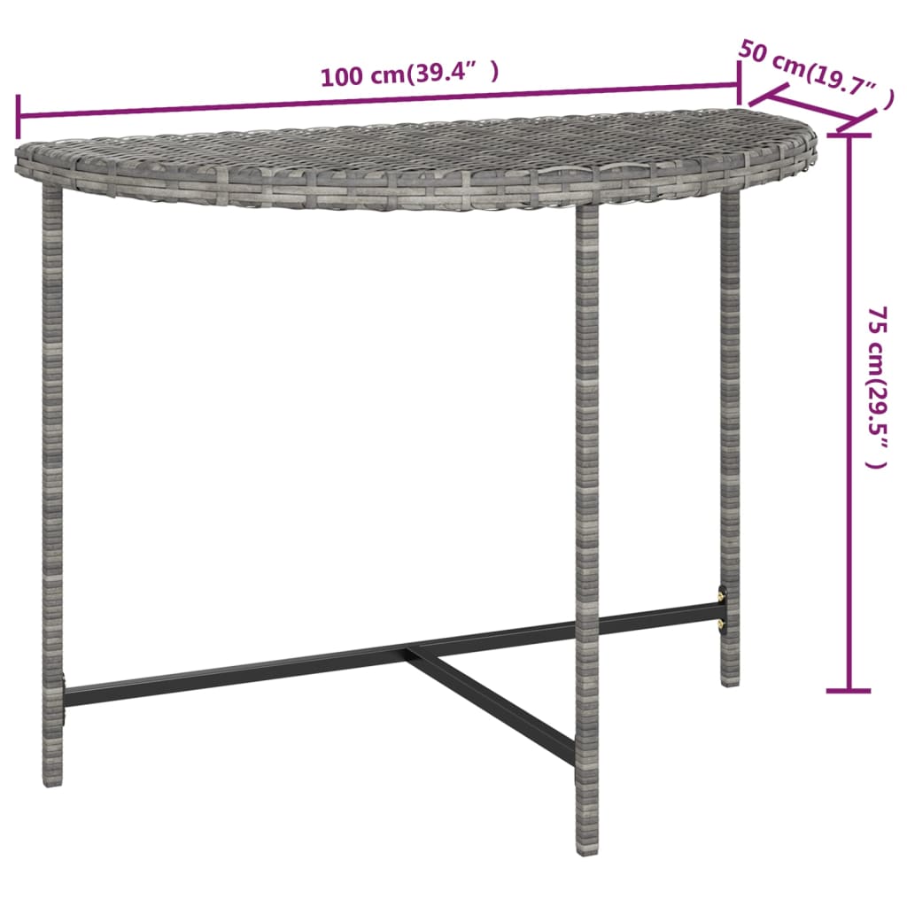 Table de jardin 80x50x75 cm poly rotin