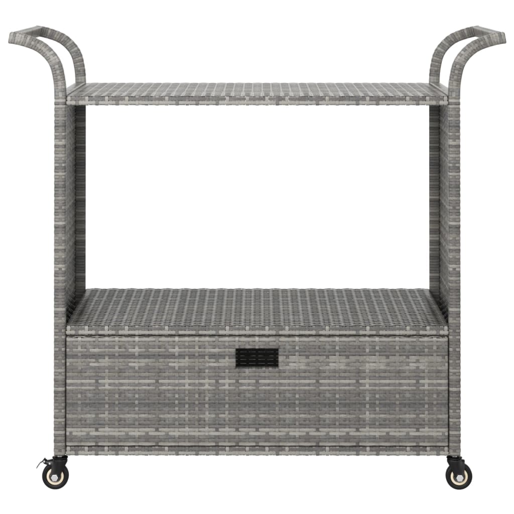 Chariot de service avec tiroir 100x45x97 cm poly rotin