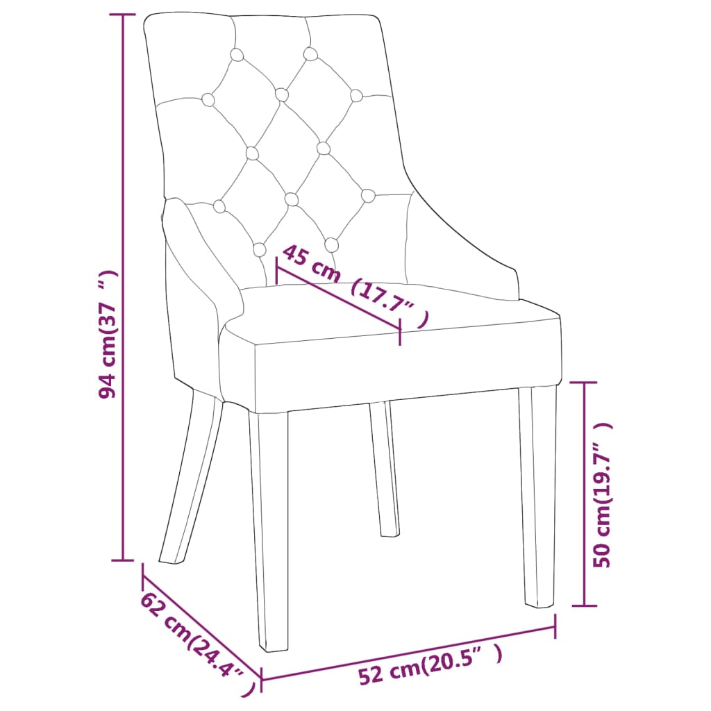 Eetkamerstoelen 6 st fluweel