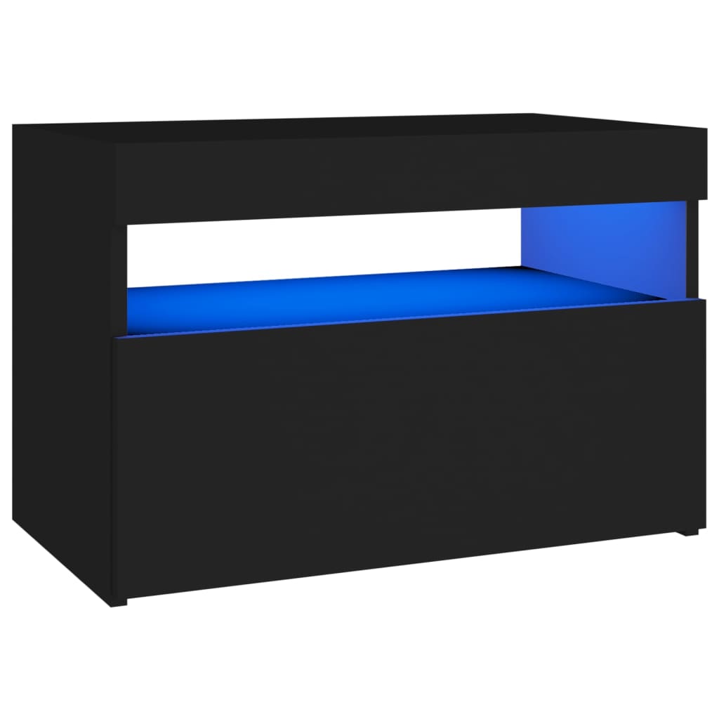 Nachtkastjes 2 st LED-verlichting 60x35x40 cm eikenkleur