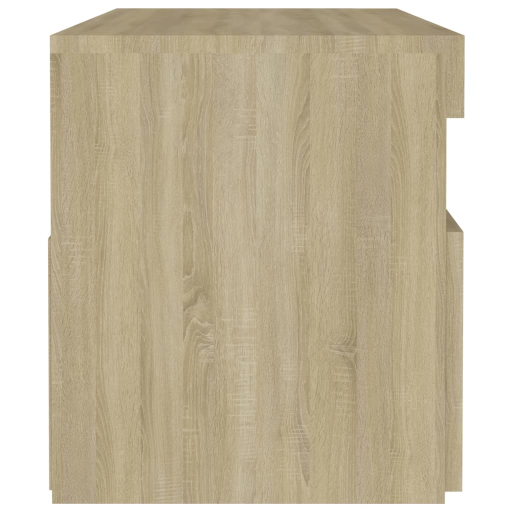 Table de chevet 2 pcs éclairage LED 60x35x40 cm bois fini