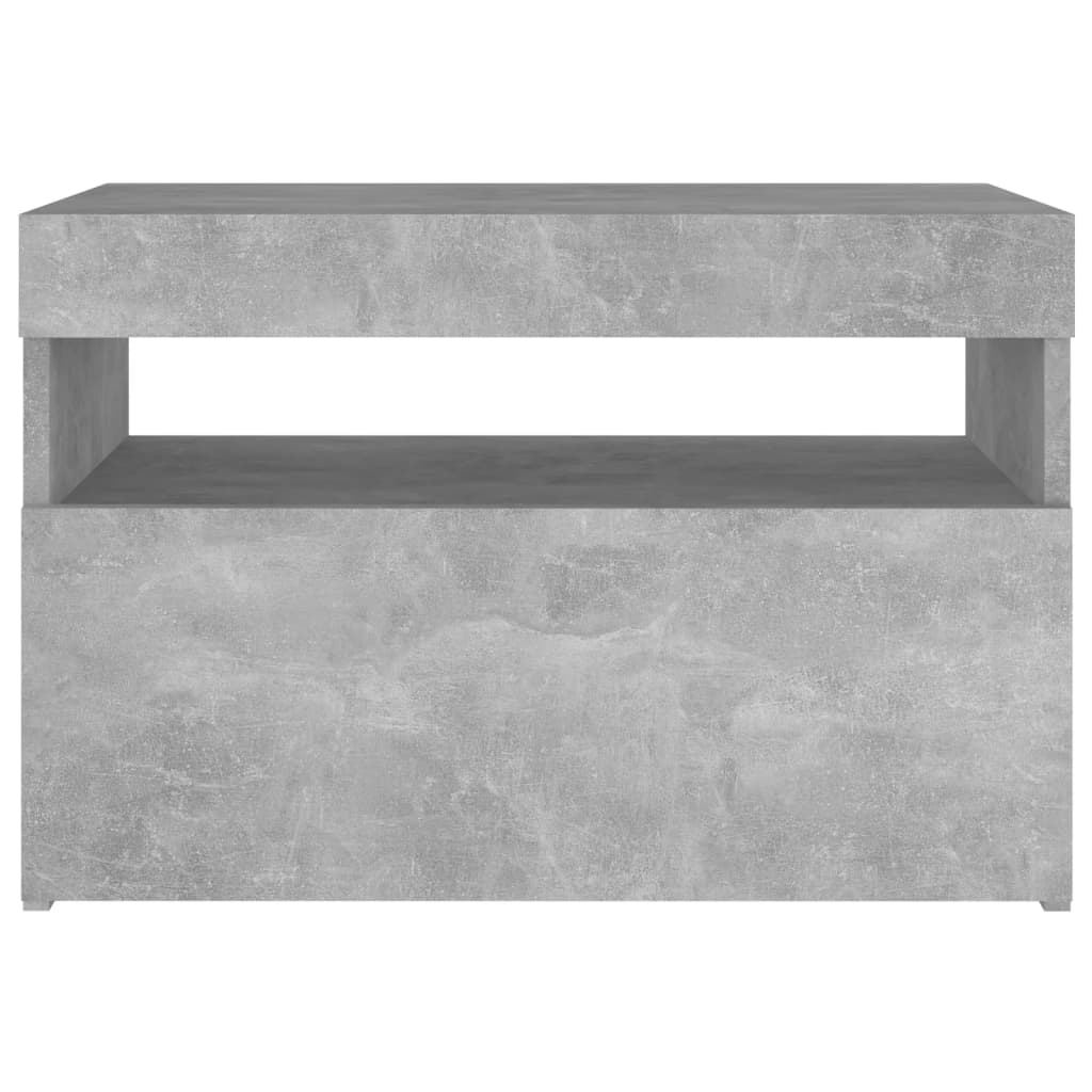 Nachtkastje 2 st LED-verlichting 60x35x40 cm bewerkt hout