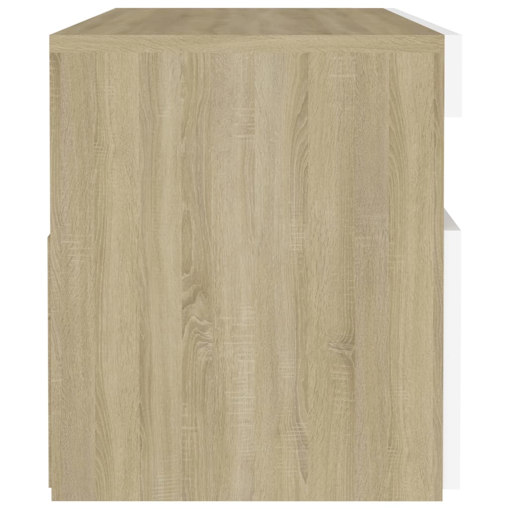 Table de chevet 2 pcs éclairage LED 60x35x40 cm bois fini