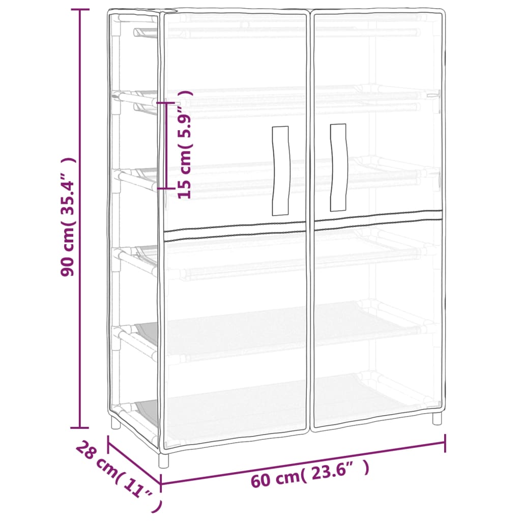 Schoenenkast 60x30x90 cm stof