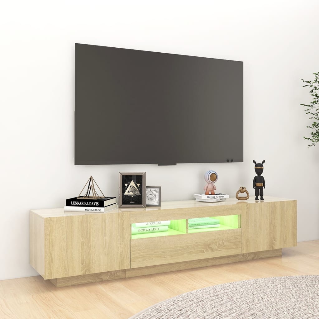 Tv-meubel met LED-verlichting 180x35x40 cm