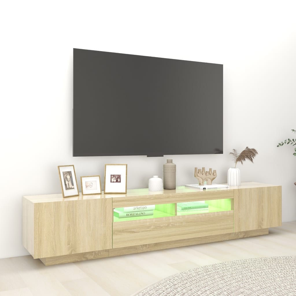 Tv-meubel met LED-verlichting 200x35x40 cm