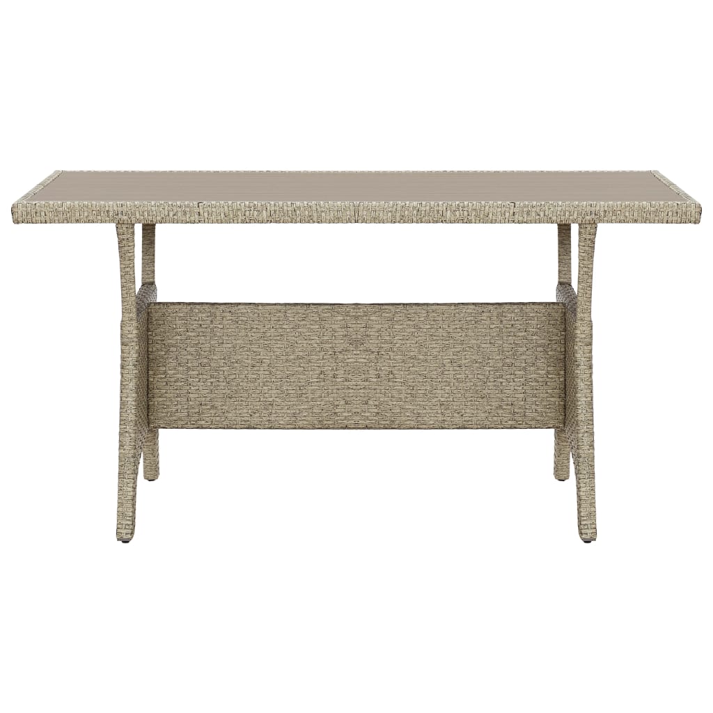 Table de jardin 120x70x66 cm poly rotin