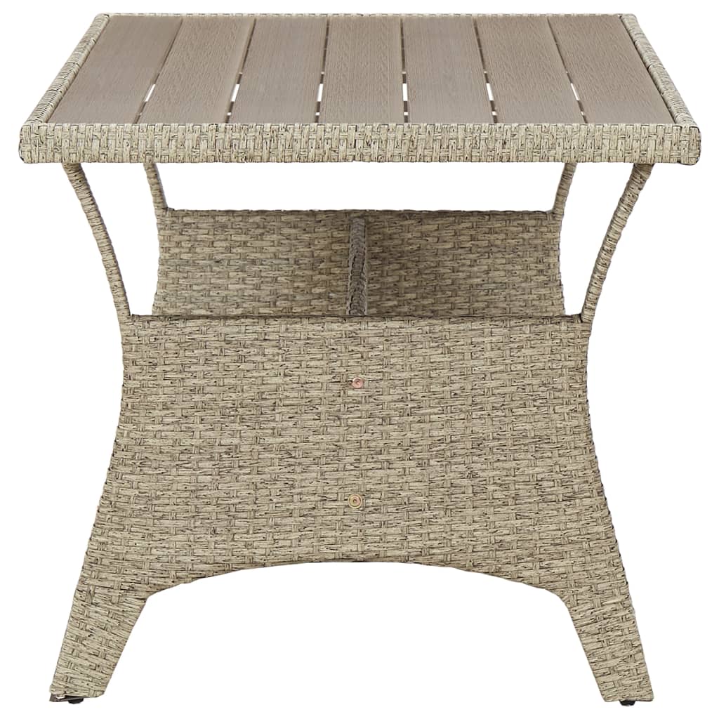 Table de jardin 120x70x66 cm poly rotin