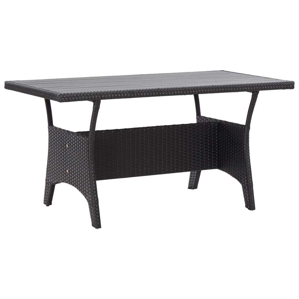 Table de jardin 120x70x66 cm poly rotin