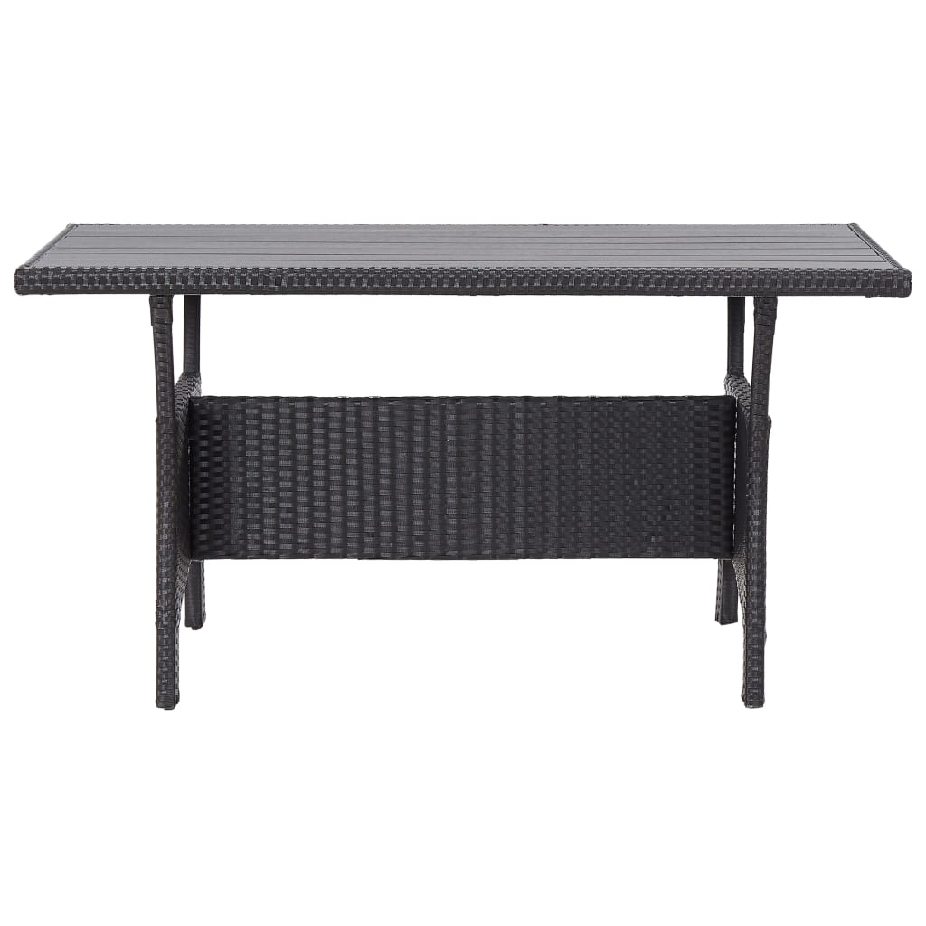 Table de jardin 120x70x66 cm poly rotin