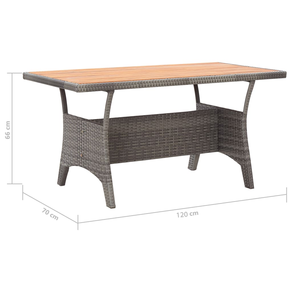 Table de jardin 120x70x66 cm bois d'acacia massif gris