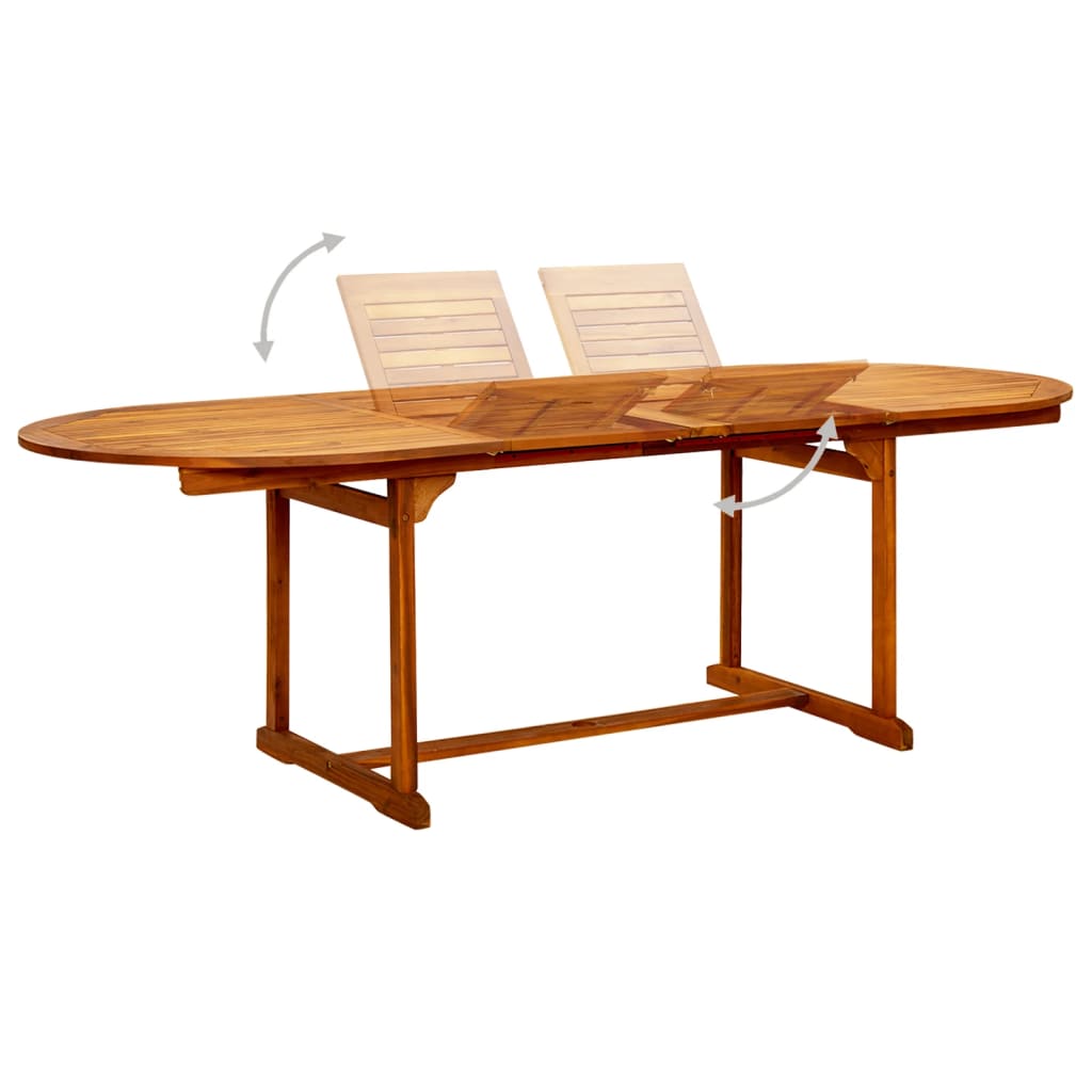 Table de jardin (160-240)x100x75 cm en bois d'acacia massif